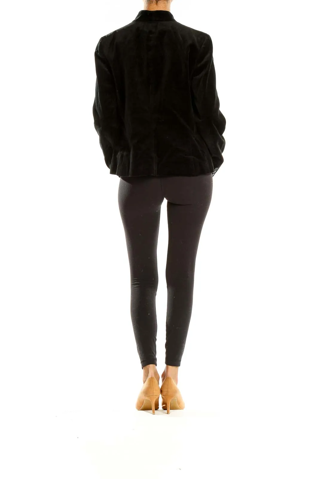 Black Velvet Button-Up Jacket