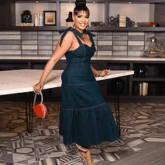 Camisole sleeveless denim dress AY3471