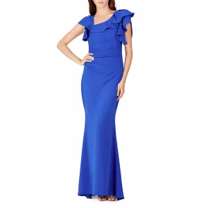 Cobalt Blue Ruffle Sleeved Gown