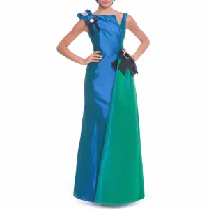 Empire Jade Taffeta Gown
