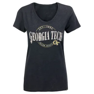 Ladies Georgia Tech Yellow Jackets Wave Club Scoop T-Shirt