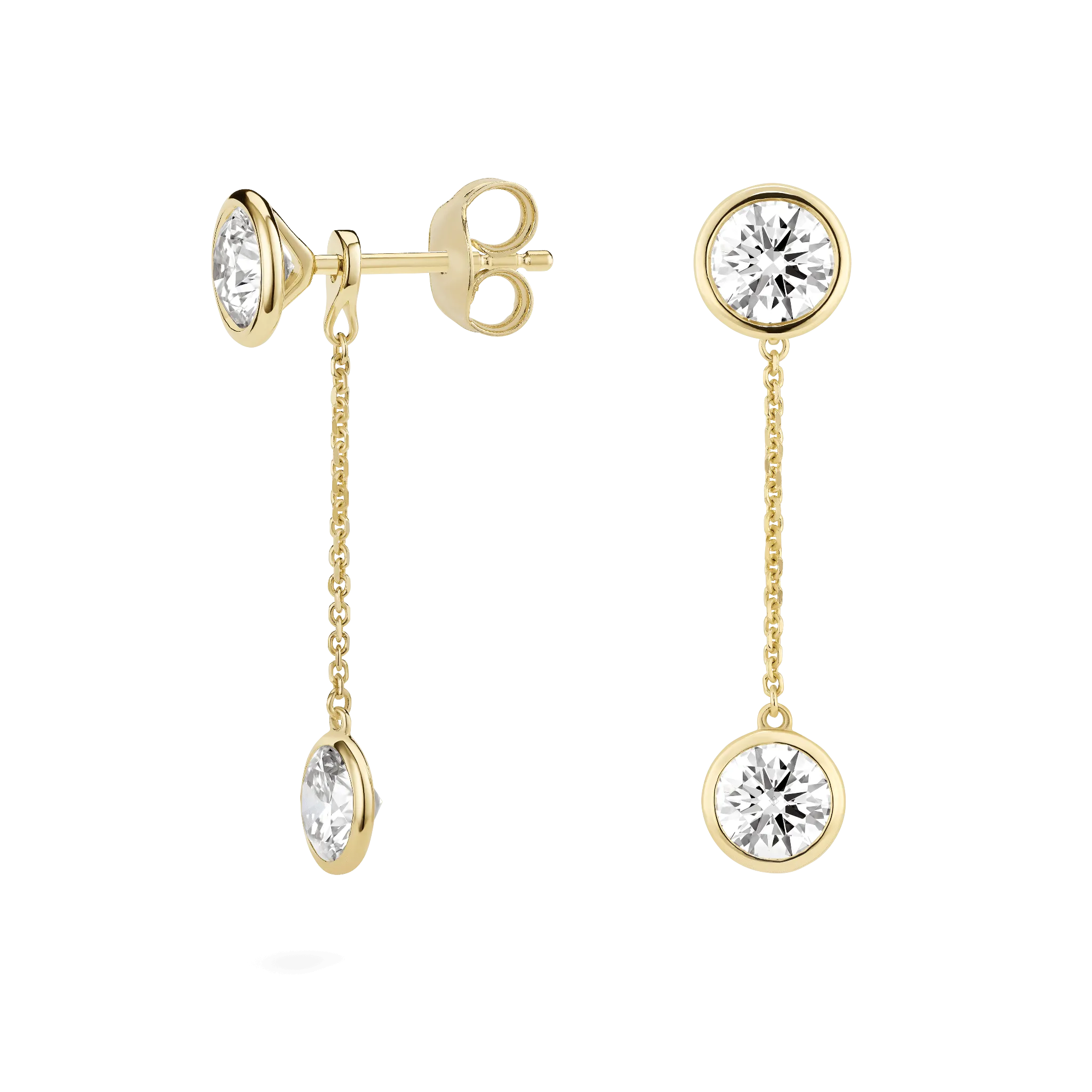 The Bezel Solitaire Ear Jackets