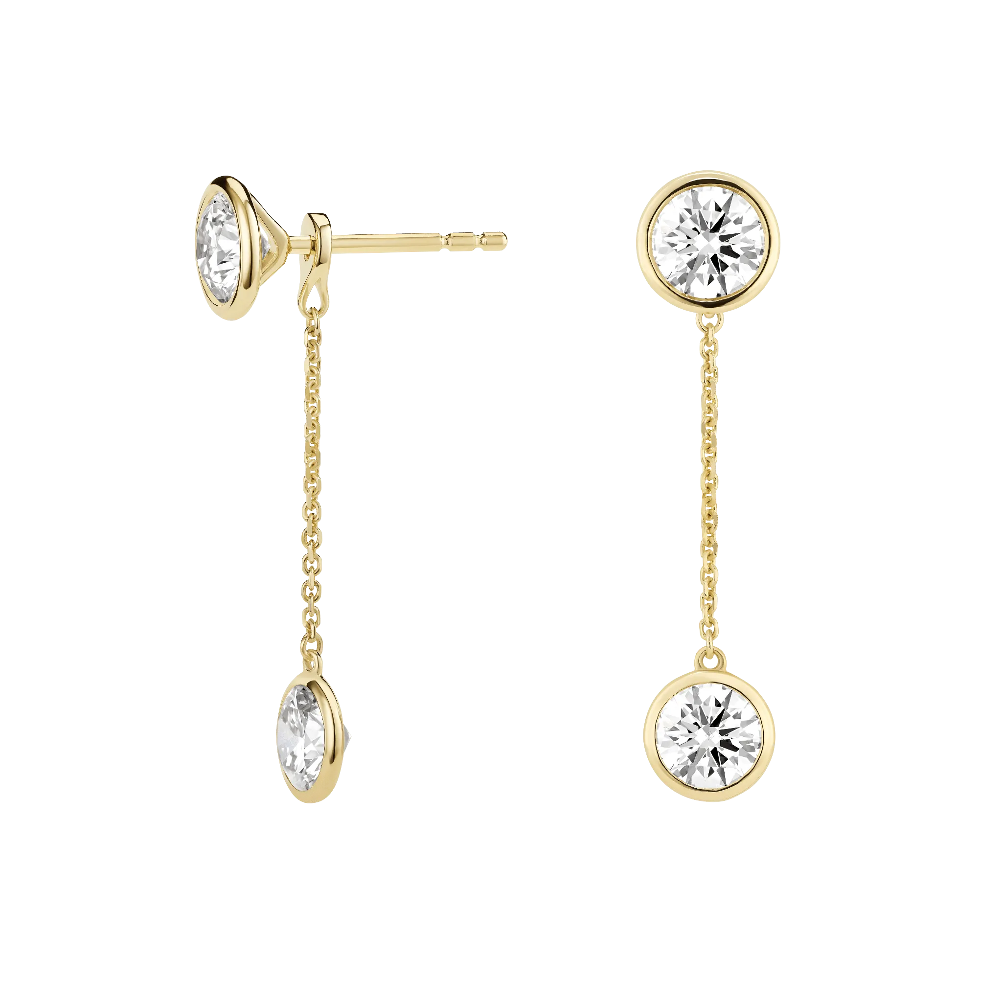 The Bezel Solitaire Ear Jackets