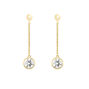 The Bezel Solitaire Ear Jackets