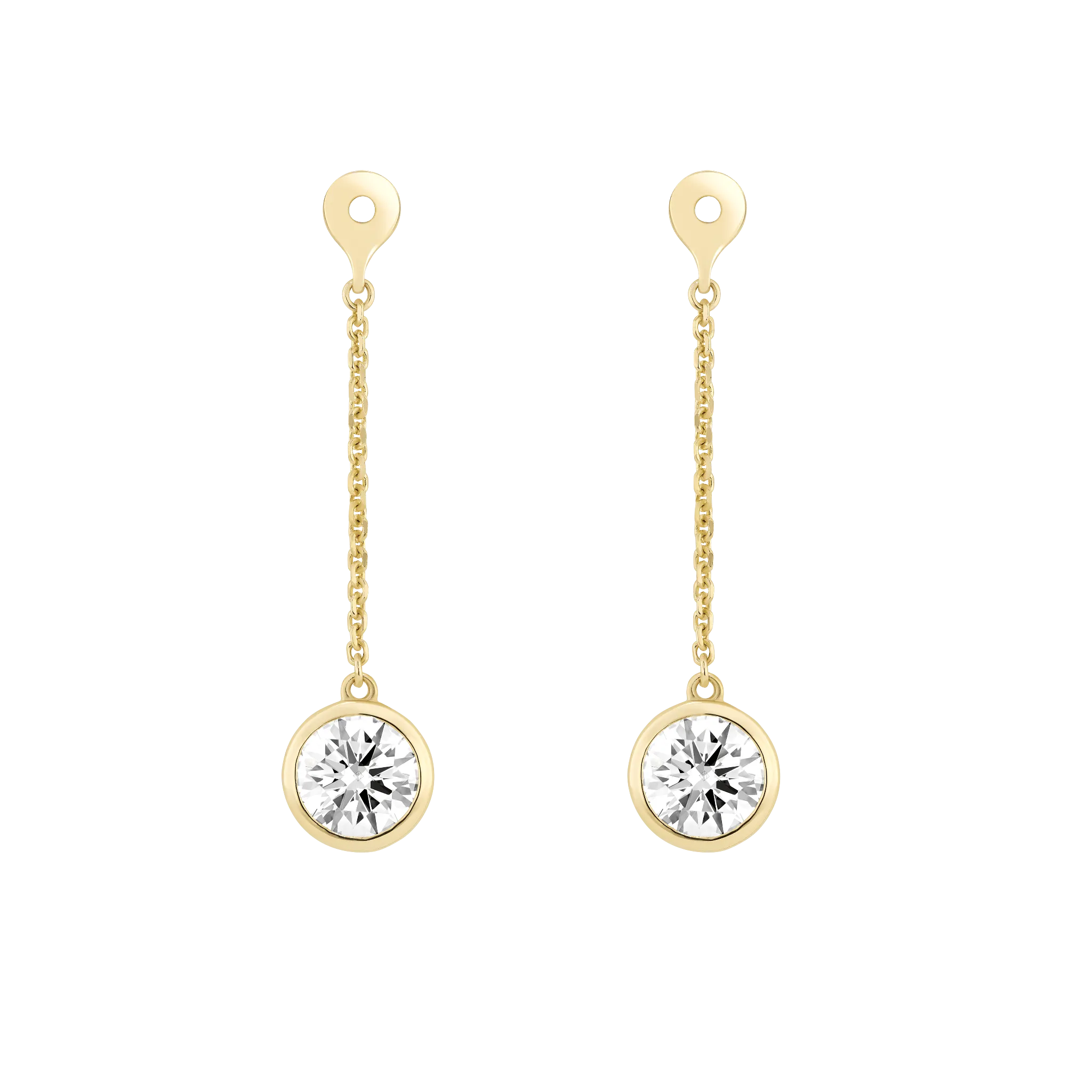 The Bezel Solitaire Ear Jackets