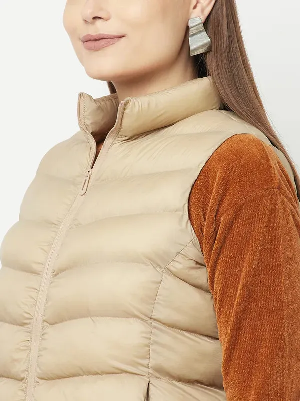 Women Beige Front Open Jackets