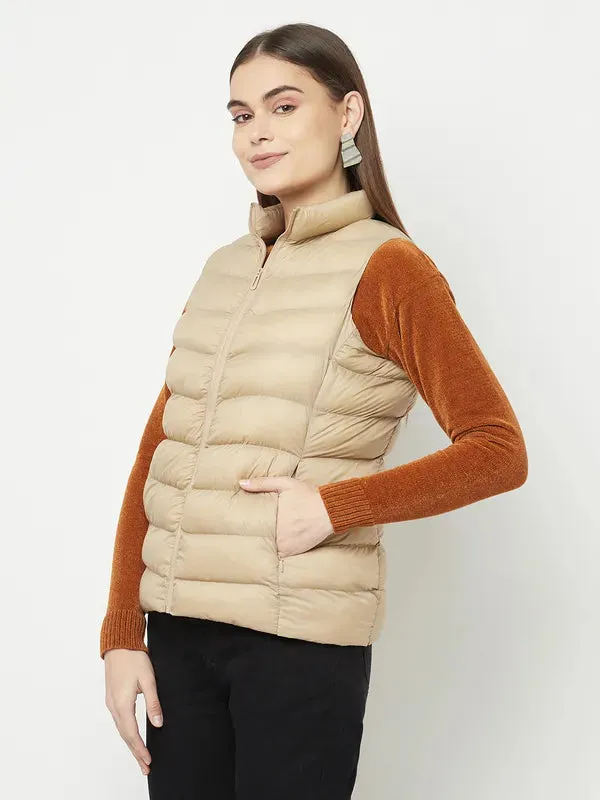 Women Beige Front Open Jackets